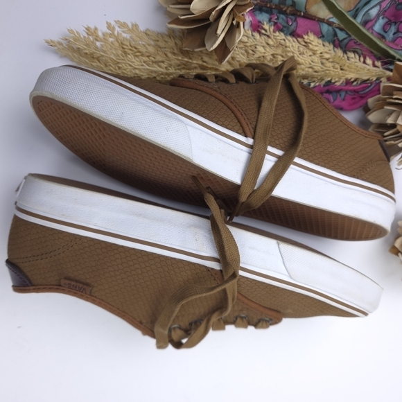 Like New Vans Womens Brown Casual Sneakers Sz 10 - Picture 5 of 6